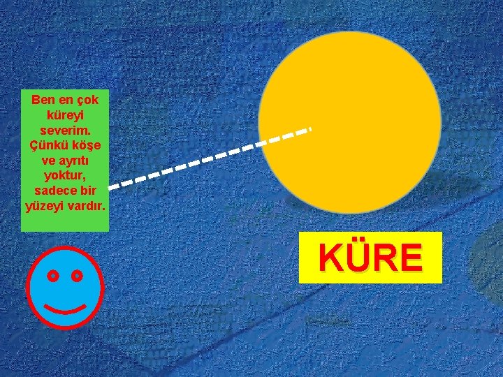 Ben en çok küreyi severim. Çünkü köşe ve ayrıtı yoktur, sadece bir yüzeyi vardır.