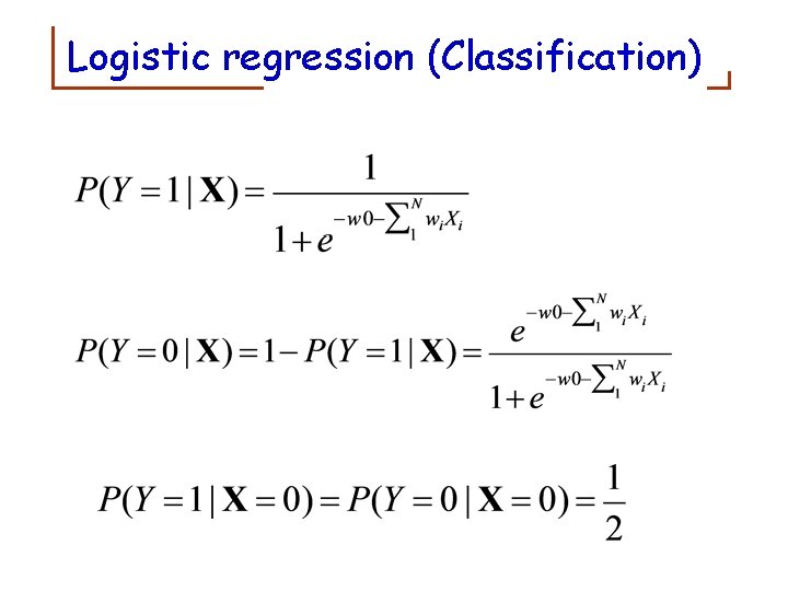 Logistic regression (Classification) 