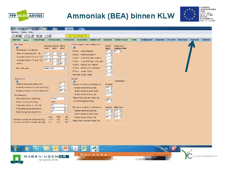 Ammoniak (BEA) binnen KLW 