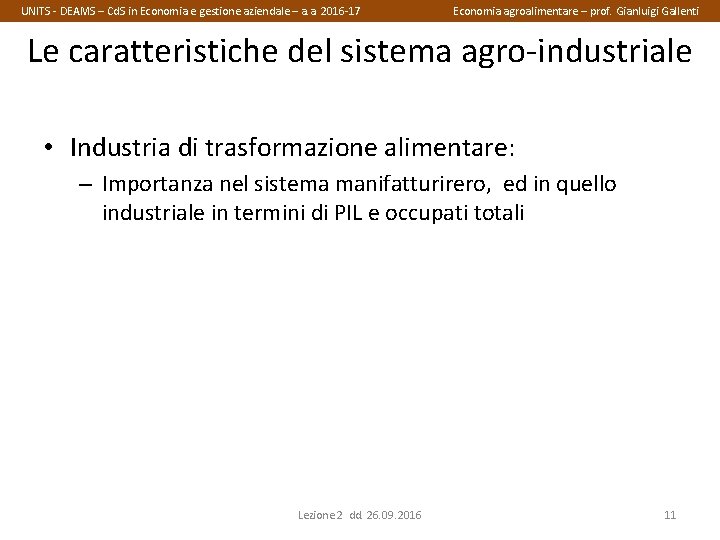 UNITS - DEAMS – Cd. S in Economia e gestione aziendale – a. a.