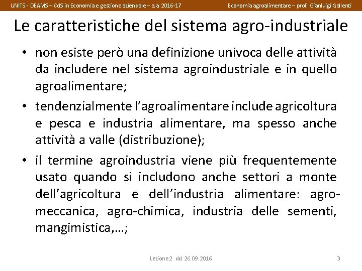 UNITS - DEAMS – Cd. S in Economia e gestione aziendale – a. a.