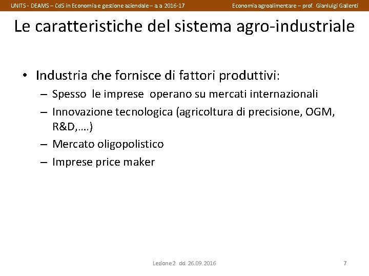 UNITS - DEAMS – Cd. S in Economia e gestione aziendale – a. a.