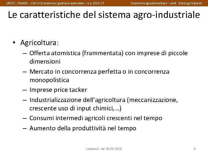 UNITS - DEAMS – Cd. S in Economia e gestione aziendale – a. a.