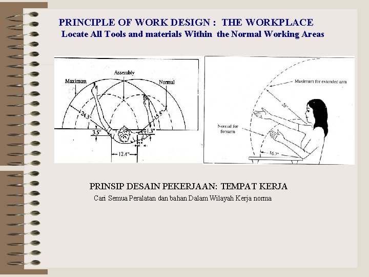 PRINCIPLE OF WORK DESIGN : THE WORKPLACE Locate All Tools and materials Within the