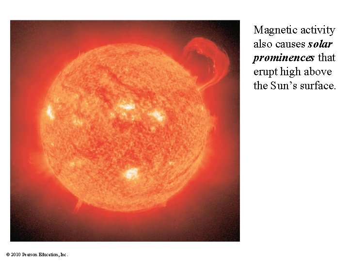 Magnetic activity also causes solar prominences that erupt high above the Sun’s surface. ©