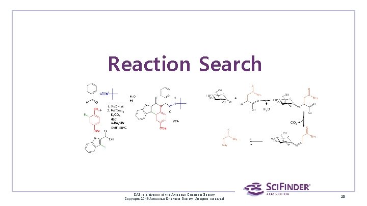 Reaction Search CAS is a division of the American Chemical Society. Copyright 2016 American