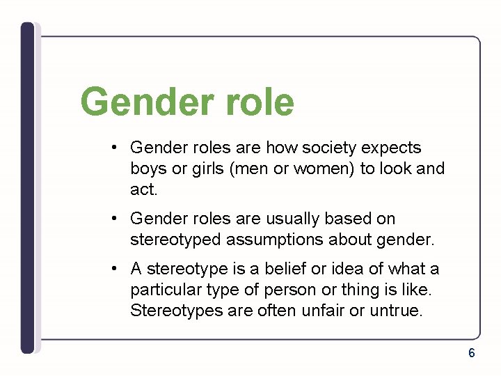 Types of gender roles