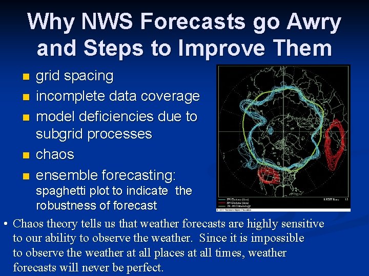 Why NWS Forecasts go Awry and Steps to Improve Them n n n grid