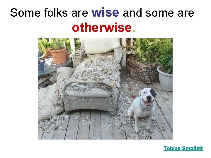 Some folks are wise and some are otherwise. Tobias Smollett 