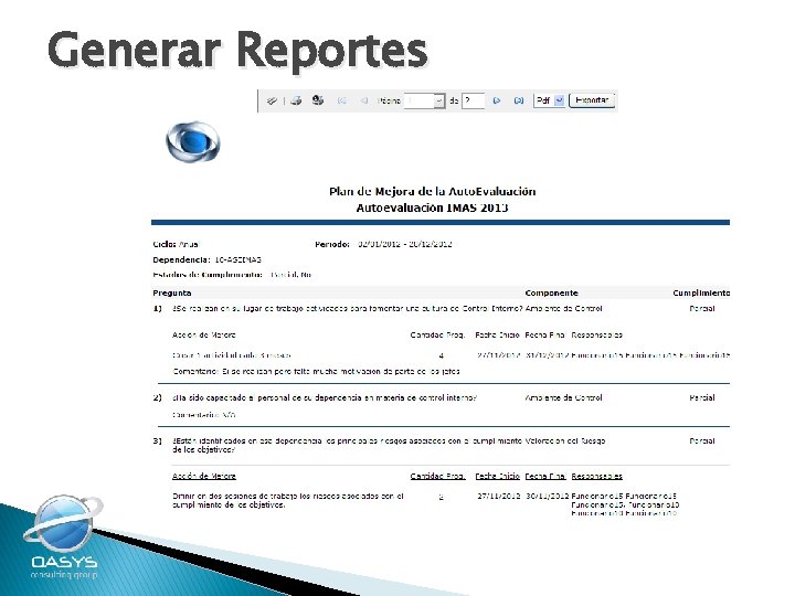 Generar Reportes 
