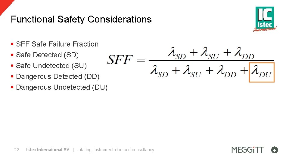 Functional Safety Considerations § SFF Safe Failure Fraction § Safe Detected (SD) § Safe