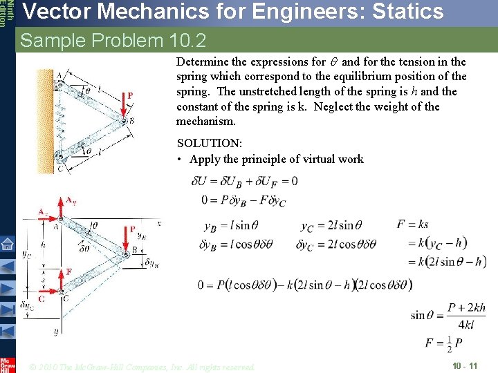 Ninth Edition Vector Mechanics for Engineers: Statics Sample Problem 10. 2 Determine the expressions