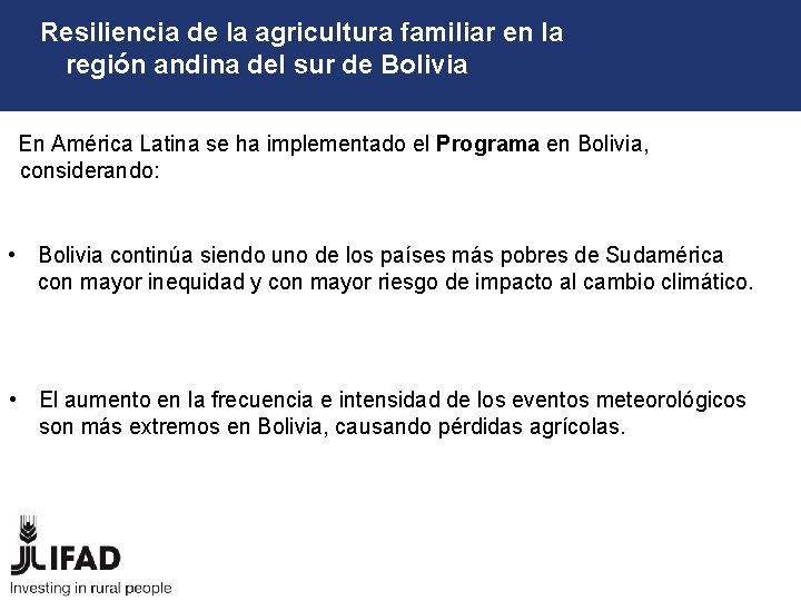 Resiliencia de la agricultura familiar en la región andina del sur de Bolivia En