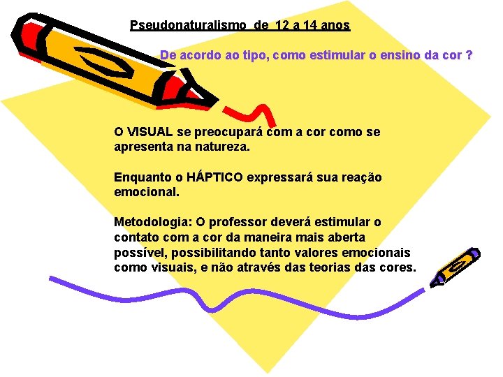 Pseudonaturalismo de 12 a 14 anos De acordo ao tipo, como estimular o ensino