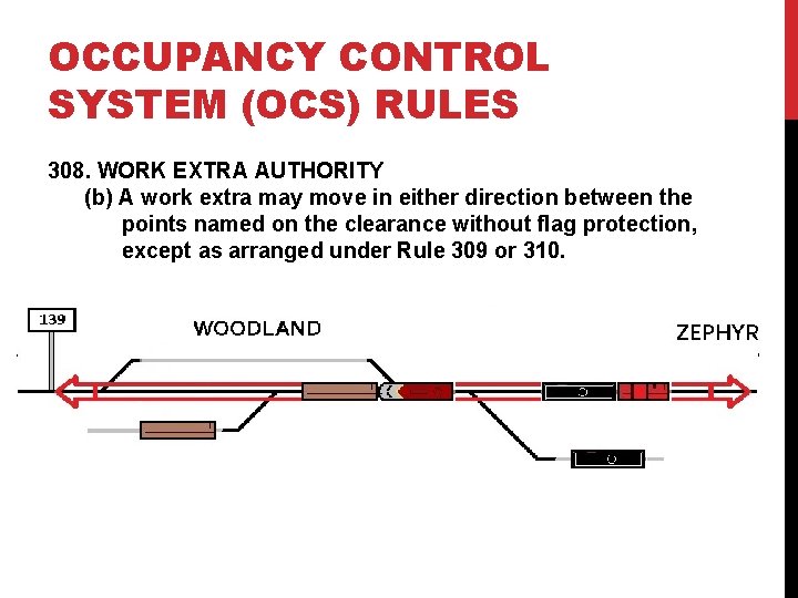 OCCUPANCY CONTROL SYSTEM (OCS) RULES 308. WORK EXTRA AUTHORITY (b) A work extra may