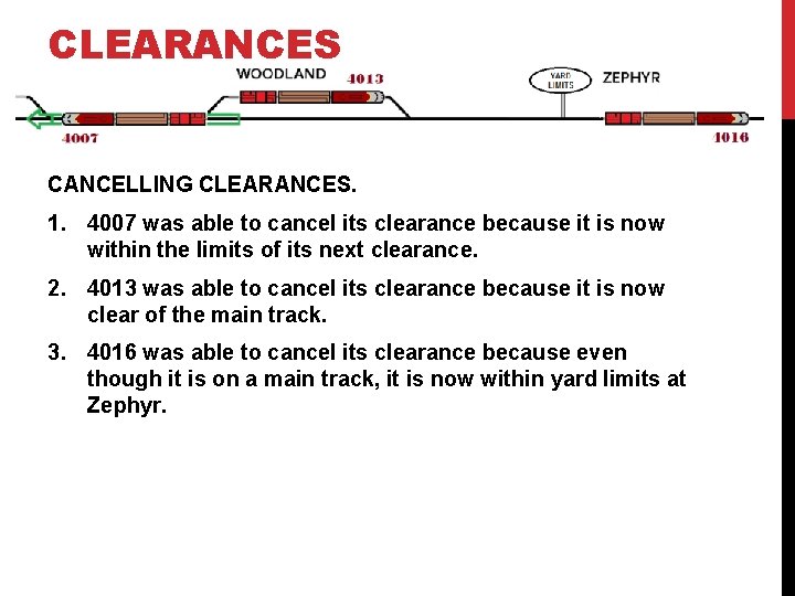 CLEARANCES CANCELLING CLEARANCES. 1. 4007 was able to cancel its clearance because it is