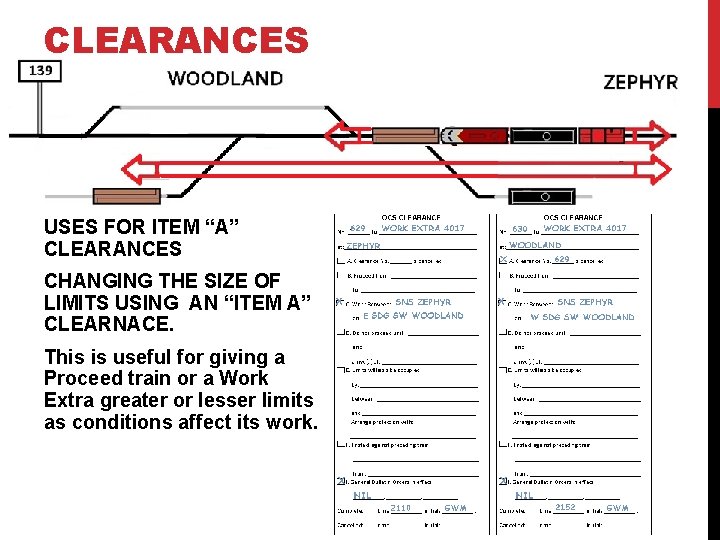 CLEARANCES USES FOR ITEM “A” CLEARANCES CHANGING THE SIZE OF LIMITS USING AN “ITEM