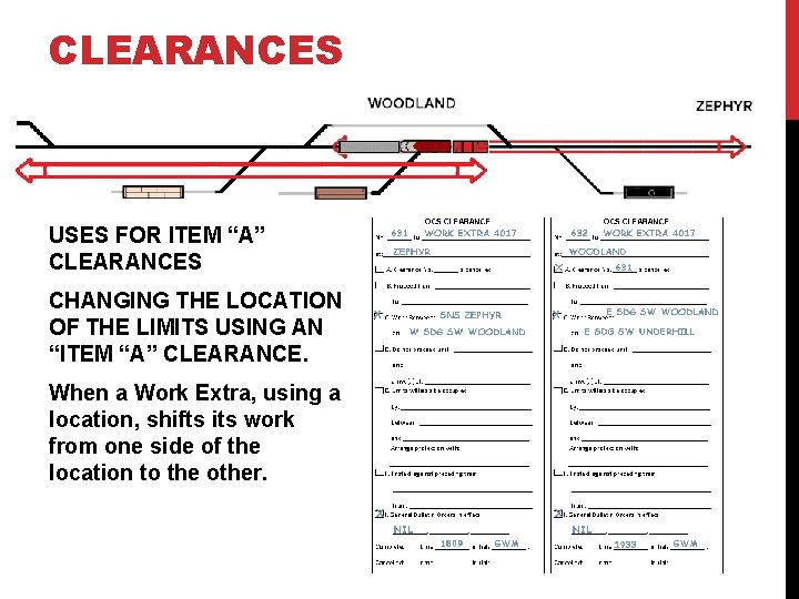 CLEARANCES USES FOR ITEM “A” CLEARANCES CHANGING THE LOCATION OF THE LIMITS USING AN