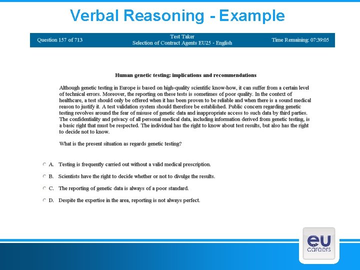 Verbal Reasoning - Example 