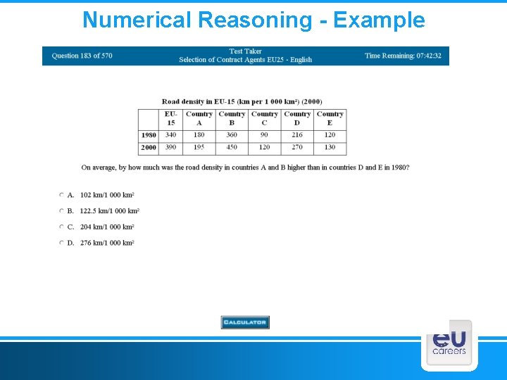 Numerical Reasoning - Example 