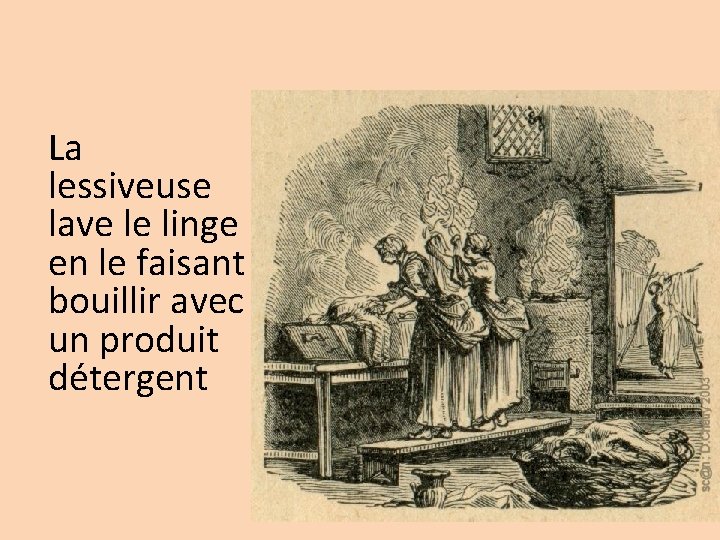 La lessiveuse lave le linge en le faisant bouillir avec un produit détergent 