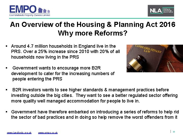 An Overview of the Housing & Planning Act 2016 Why more Reforms? § Around