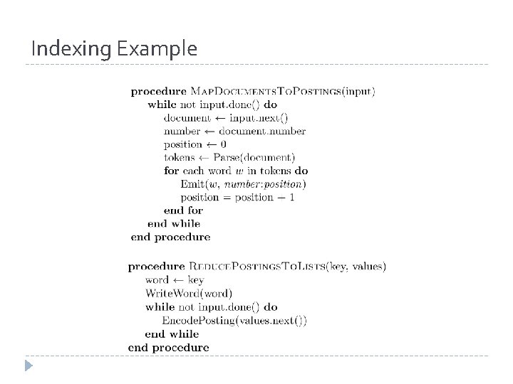 Indexing Example 