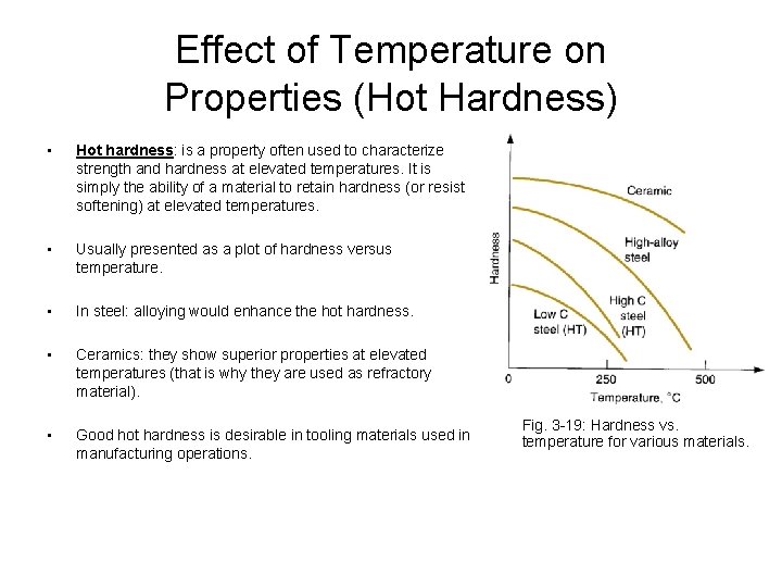 Effect of Temperature on Properties (Hot Hardness) • Hot hardness: is a property often