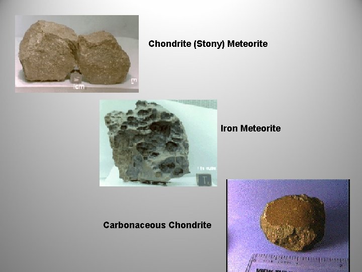 Chondrite (Stony) Meteorite Iron Meteorite Carbonaceous Chondrite 