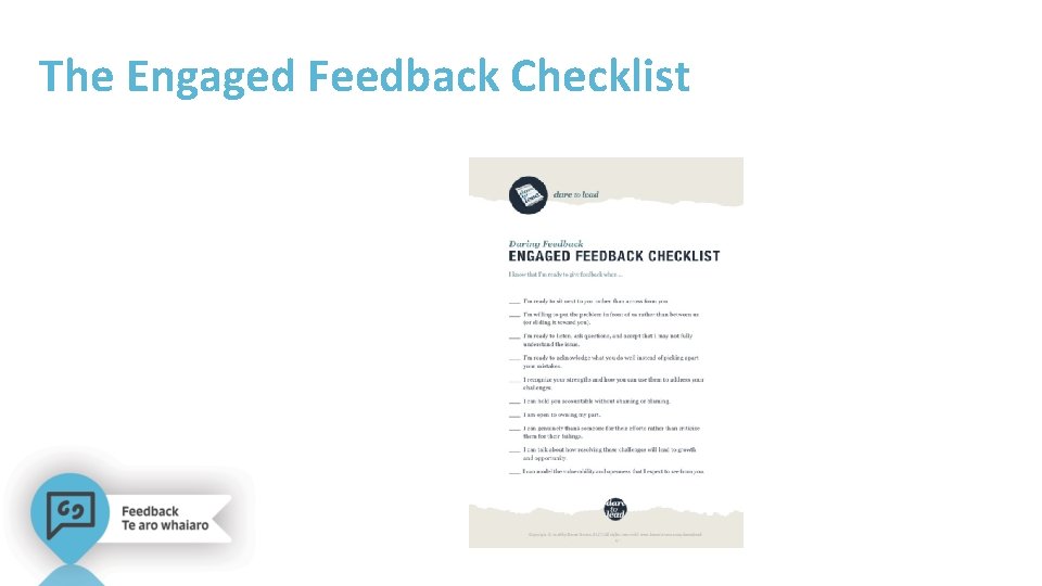 The Engaged Feedback Checklist 