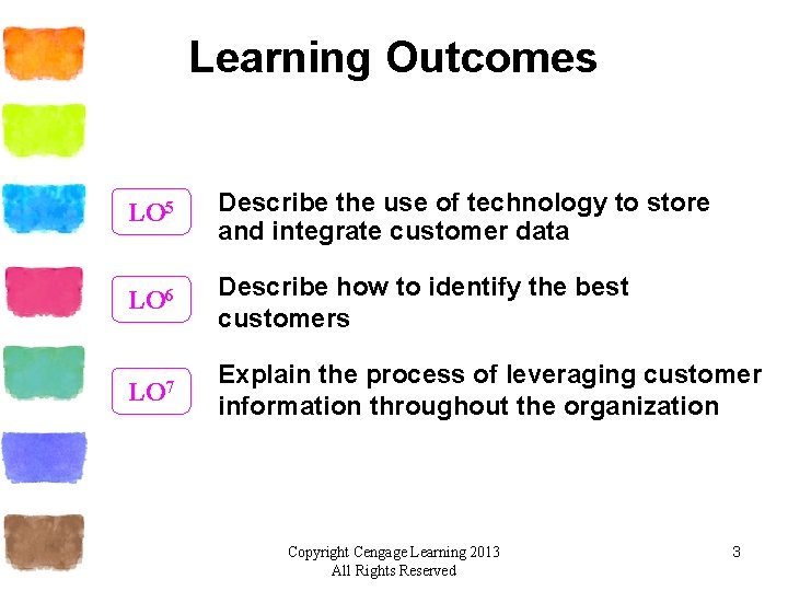 Learning Outcomes LO 5 Describe the use of technology to store and integrate customer