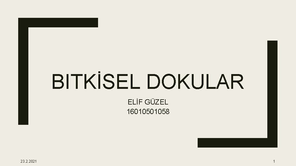 BITKİSEL DOKULAR ELİF GÜZEL 1601058 23. 2. 2021 1 