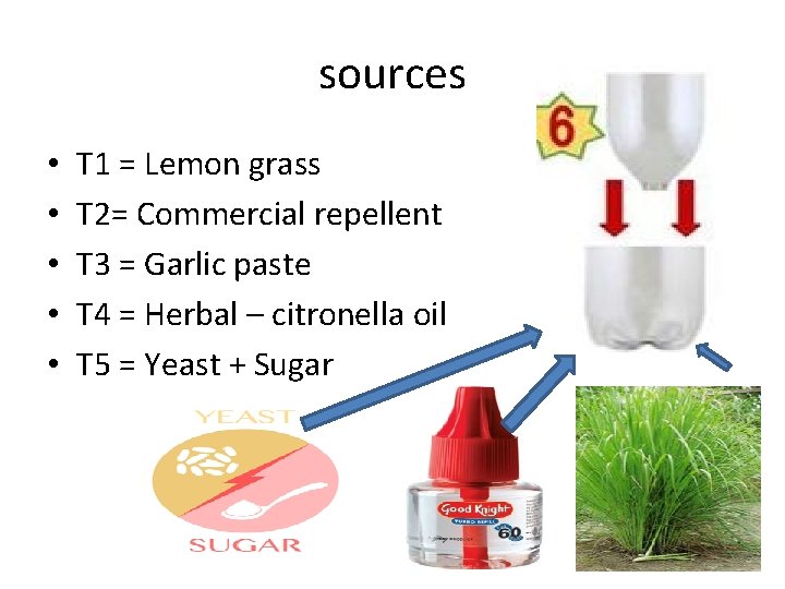 sources • • • T 1 = Lemon grass T 2= Commercial repellent T sources • • • T 1 = Lemon grass T 2= Commercial repellent T