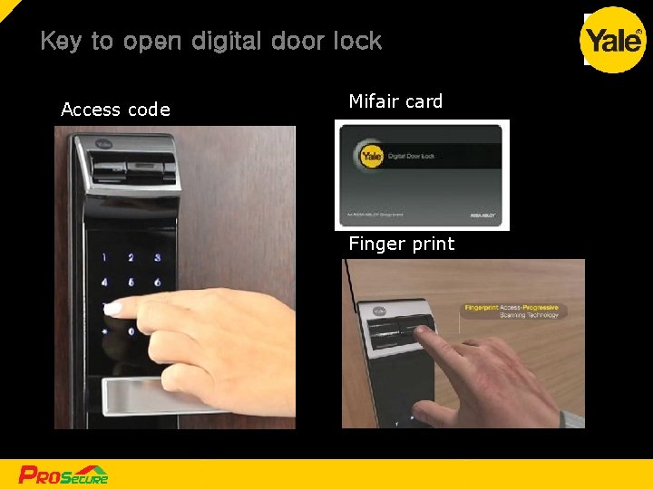 Key to open digital door lock Access code Mifair card Finger print [ 3[