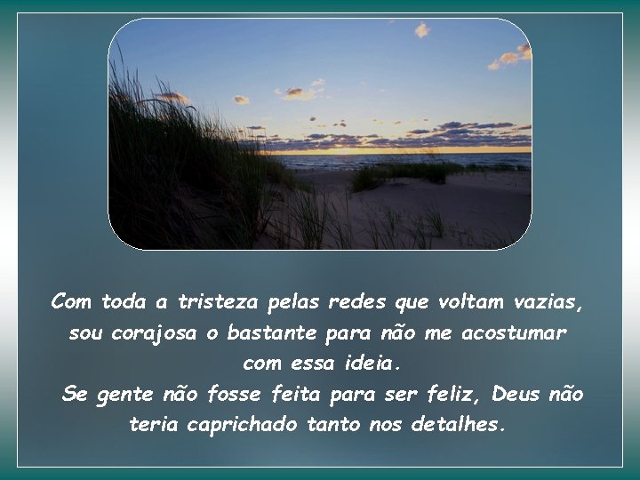 Com toda a tristeza pelas redes que voltam vazias, sou corajosa o bastante para
