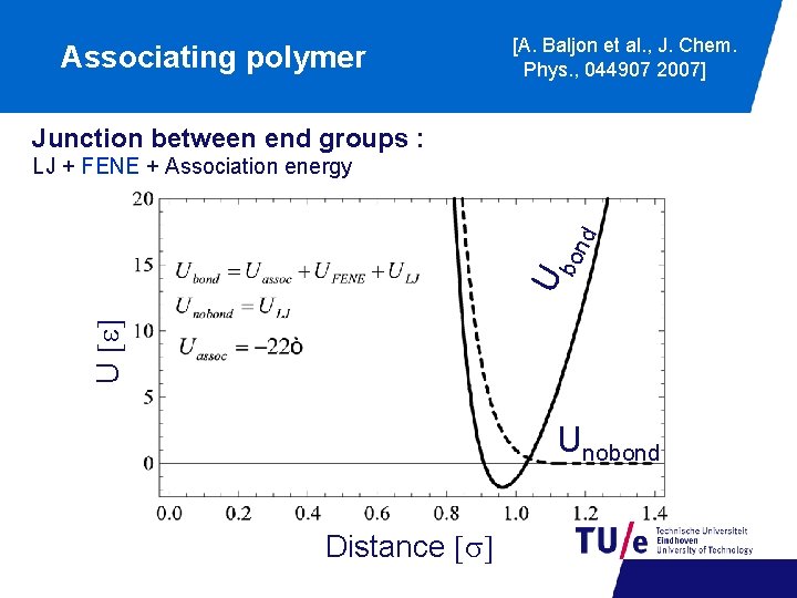 Associating polymer [A. Baljon et al. , J. Chem. Phys. , 044907 2007] Junction