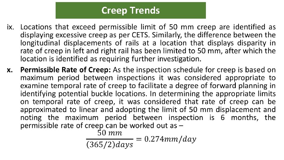 Creep Trends • 