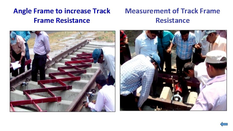 Angle Frame to increase Track Frame Resistance Measurement of Track Frame Resistance 