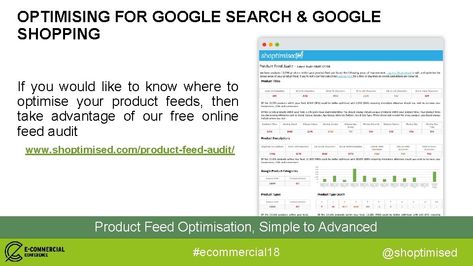 OPTIMISING FOR GOOGLE SEARCH & GOOGLE SHOPPING If you would like to know where