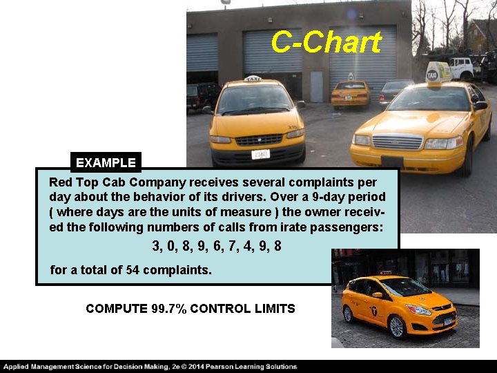 C-Chart EXAMPLE Red Top Cab Company receives several complaints per day about the behavior