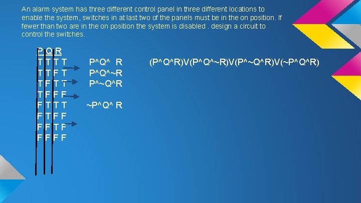 An alarm system has three different control panel in three different locations to enable