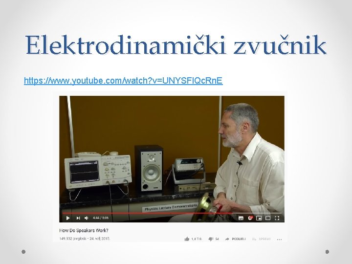 Elektrodinamički zvučnik https: //www. youtube. com/watch? v=UNYSFIQc. Rn. E 