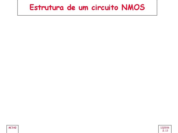 Estrutura de um circuito NMOS MC 542 1 S 2006 2. 13 