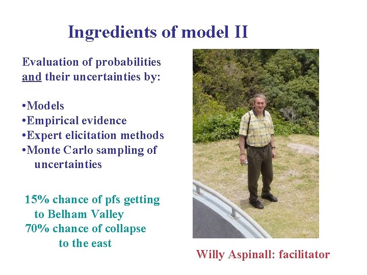 Ingredients of model II Evaluation of probabilities and their uncertainties by: • Models • Ingredients of model II Evaluation of probabilities and their uncertainties by: • Models •