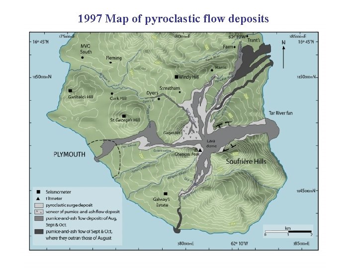 1997 Map of pyroclastic flow deposits 1997 Map of pyroclastic flow deposits