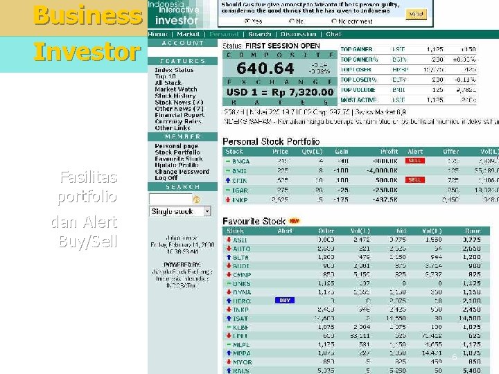 Business Investor Fasilitas portfolio dan Alert Buy/Sell 6 