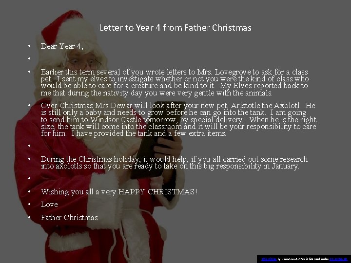 Letter to Year 4 from Father Christmas • Dear Year 4, • • Earlier