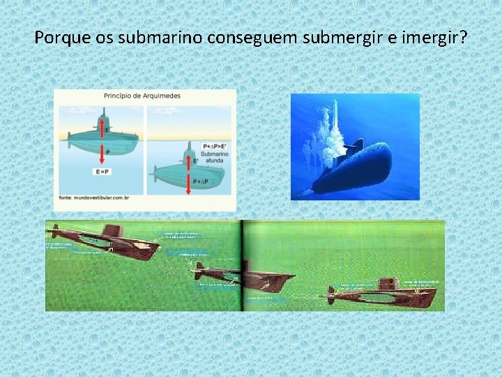 Porque os submarino conseguem submergir e imergir? 