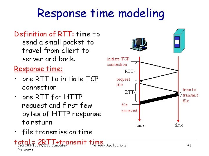 Review On Last Lecture Introduction to Computer Networks