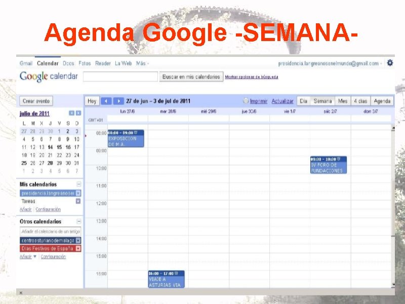 Agenda Google -SEMANA- 